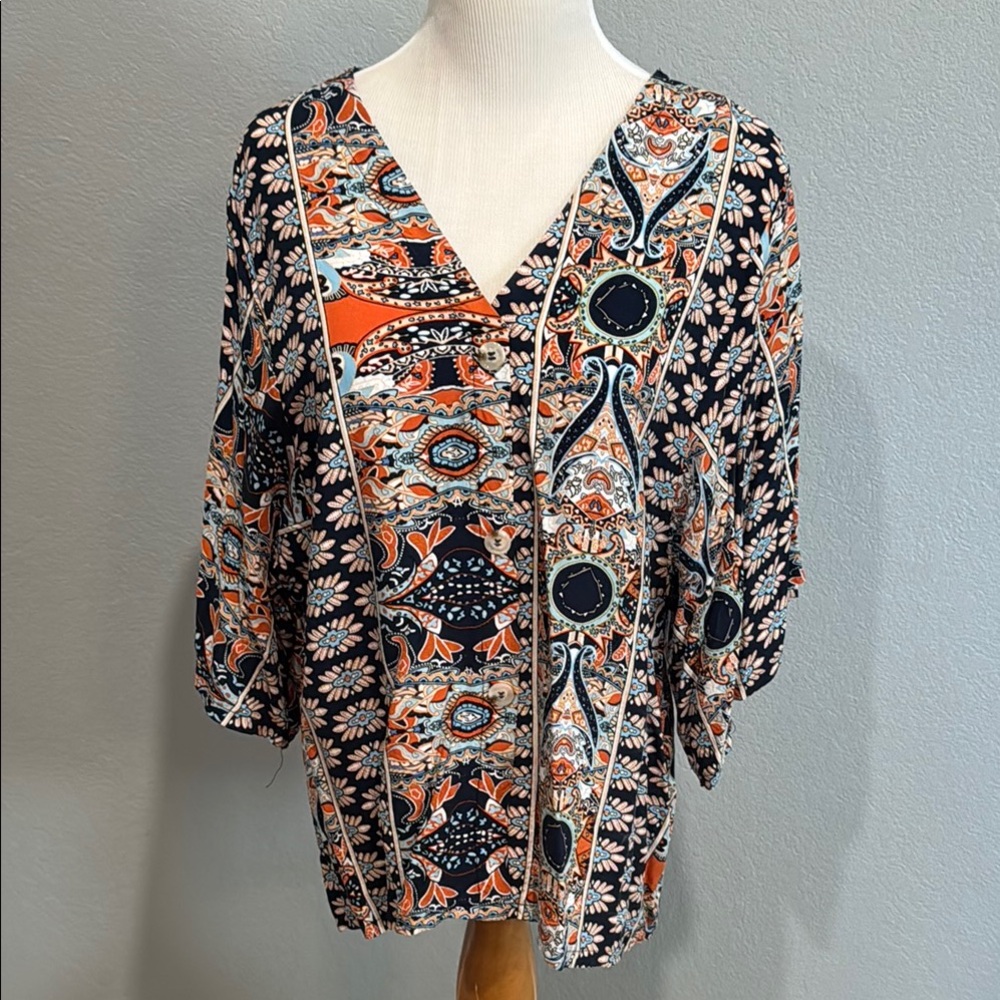Floral Print Women's Top by Shein.  Size Large